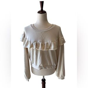 Cream Ruffle Women's Top S Anthologie